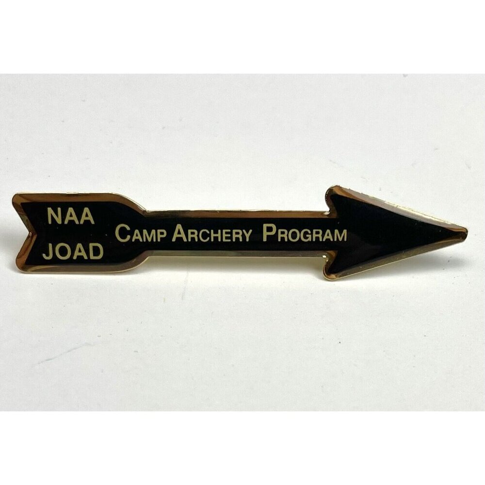 VTG 2.5" Black Goldtone CAA NAA JOAD Camp Archery Program Club Arrow Pin PINBACK